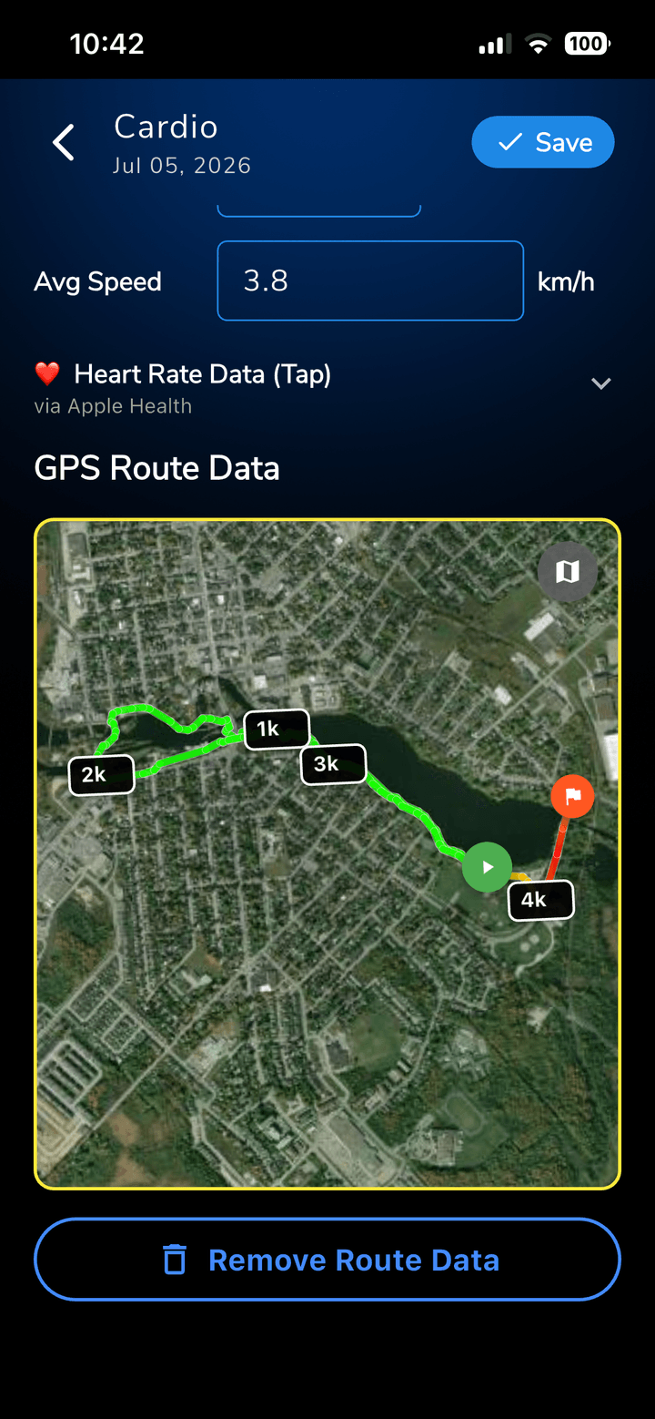 CrossTrainer GPS run tracker screenshot