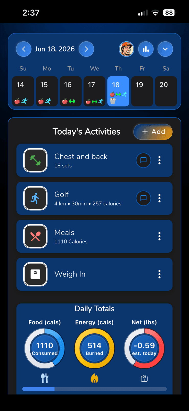 CrossTrainer App — Dashboard