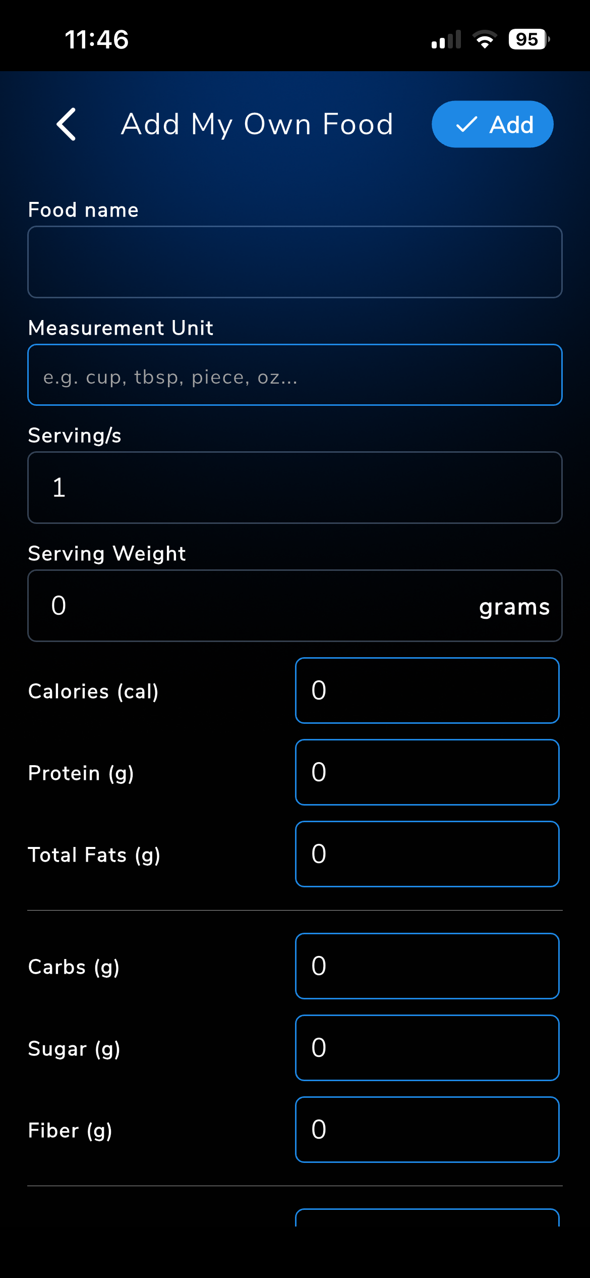 Create a custom food item